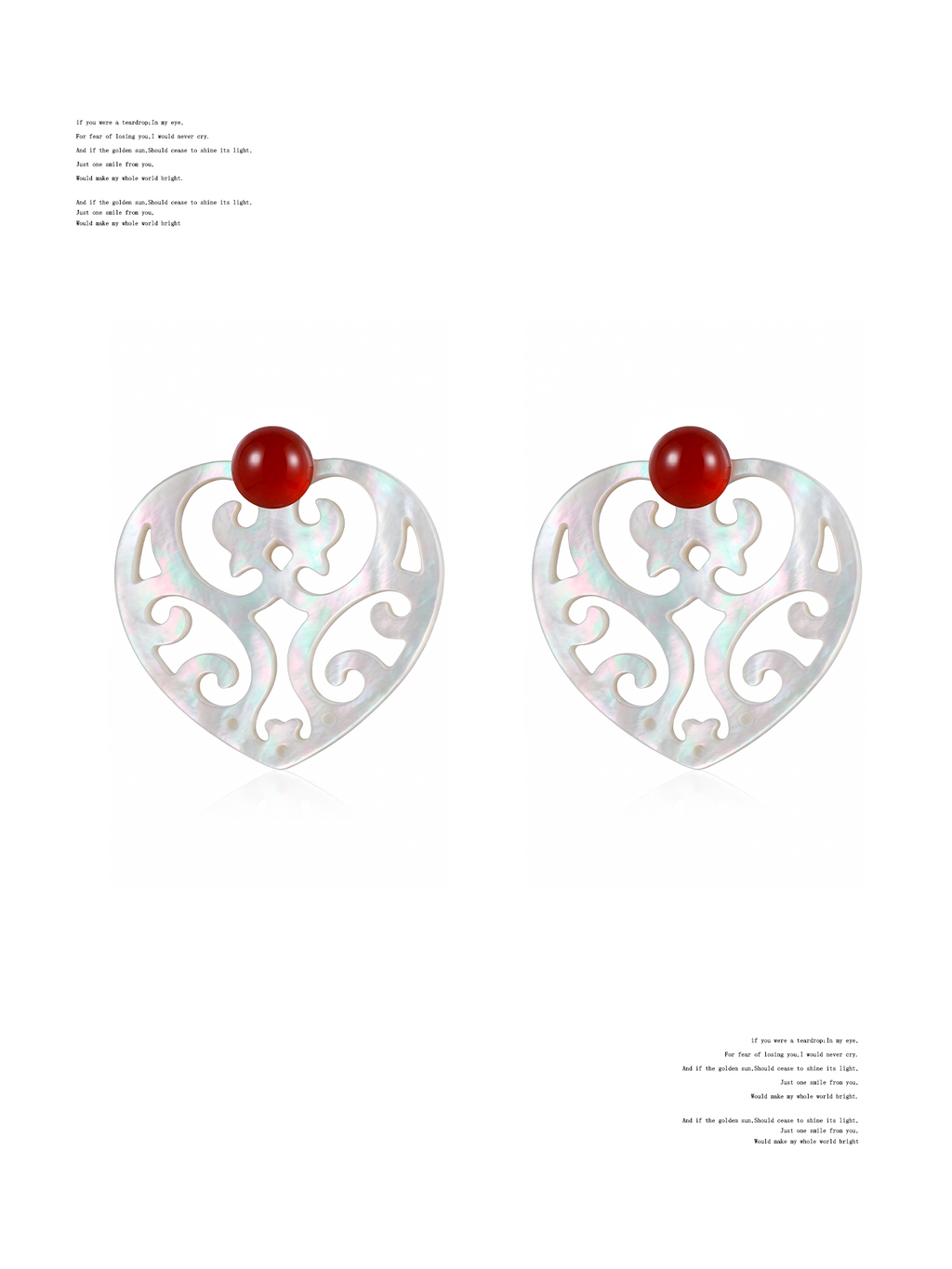 NO SOLUTION Hollow Engraved Love Stud Earrings