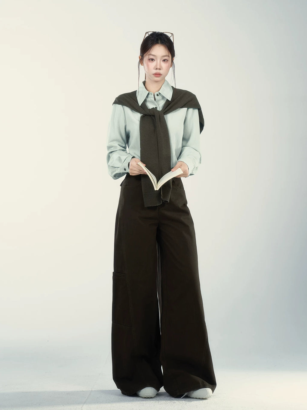 Wildberry High Waist Loose Versatile Wide Leg Casual Pants