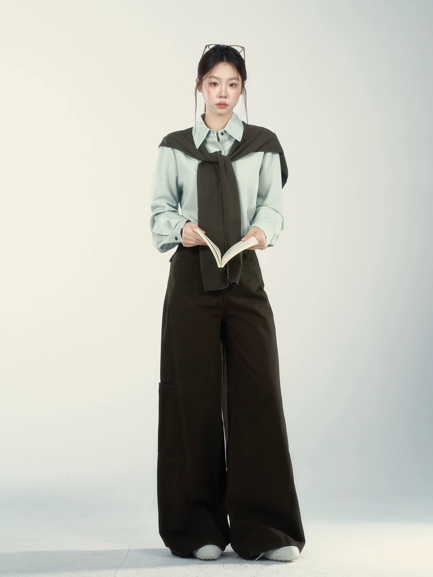 Wildberry High Waist Loose Versatile Wide Leg Casual Pants