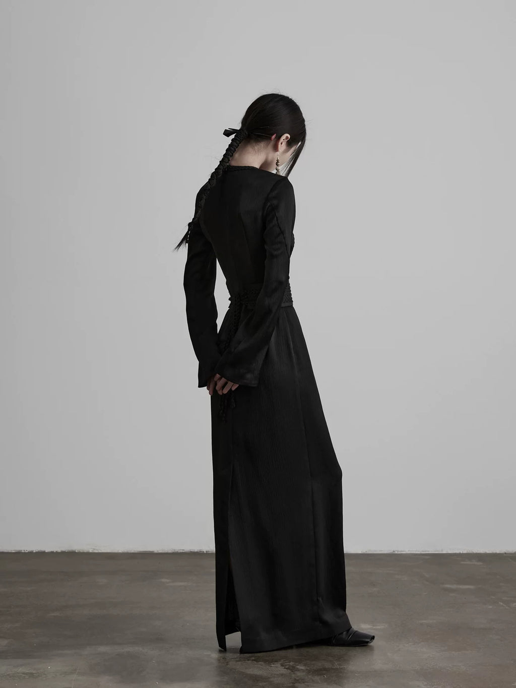 INDULGE Crew Neck Slim Sleeve Long Sleeve Dress