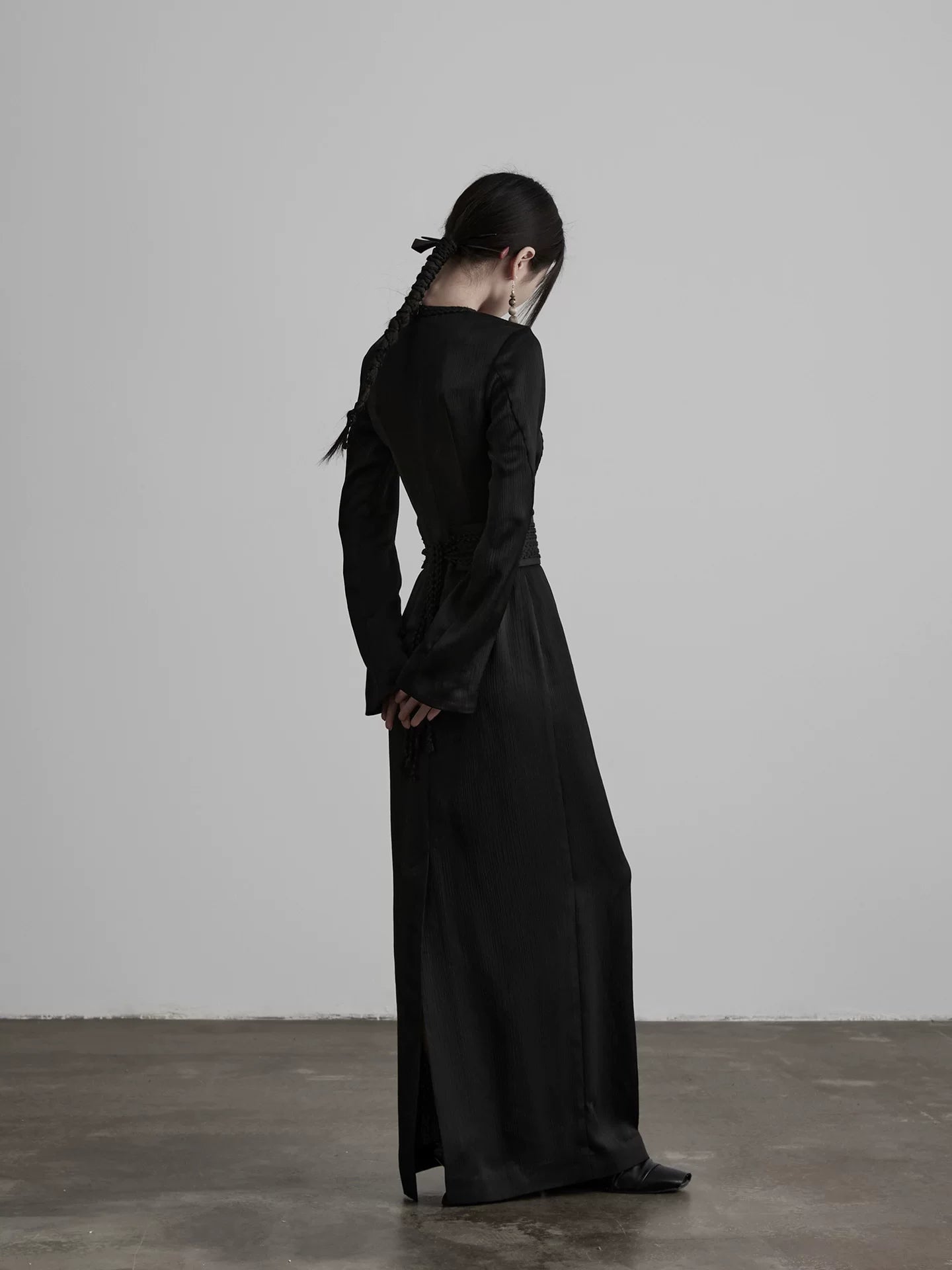 INDULGE Crew Neck Slim Sleeve Long Sleeve Dress