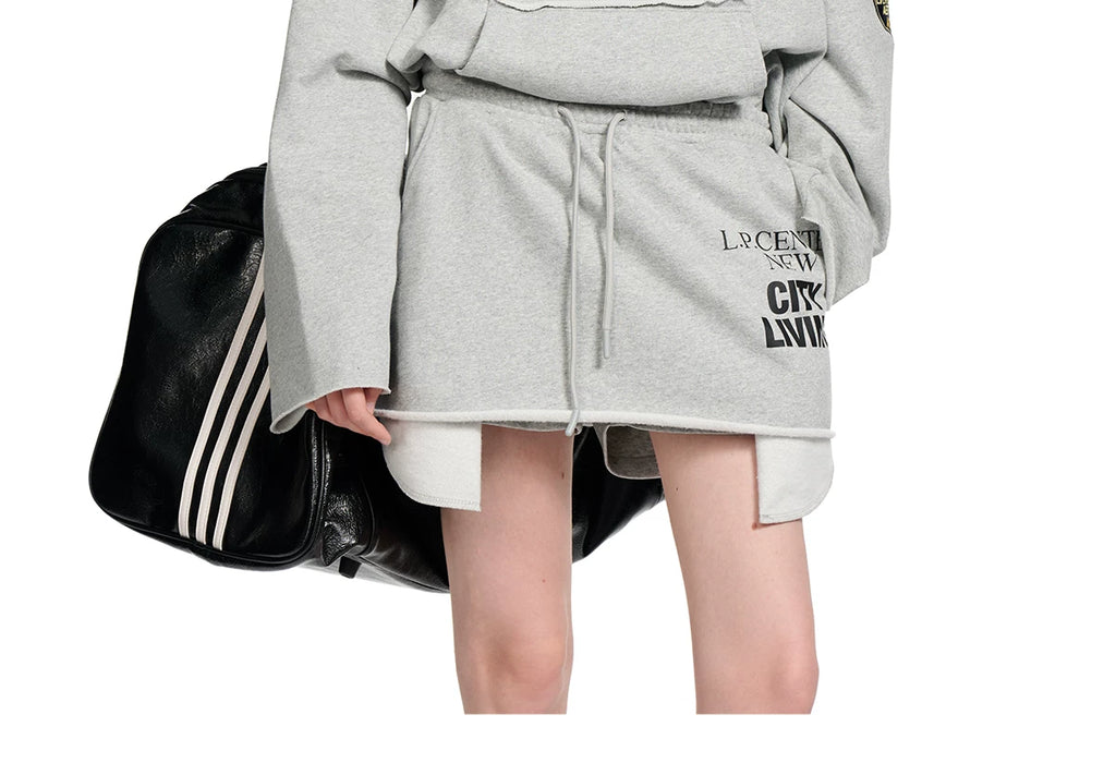 Loopsoon Letter Badge Print Design Series Sweater/sweatpants/culottes