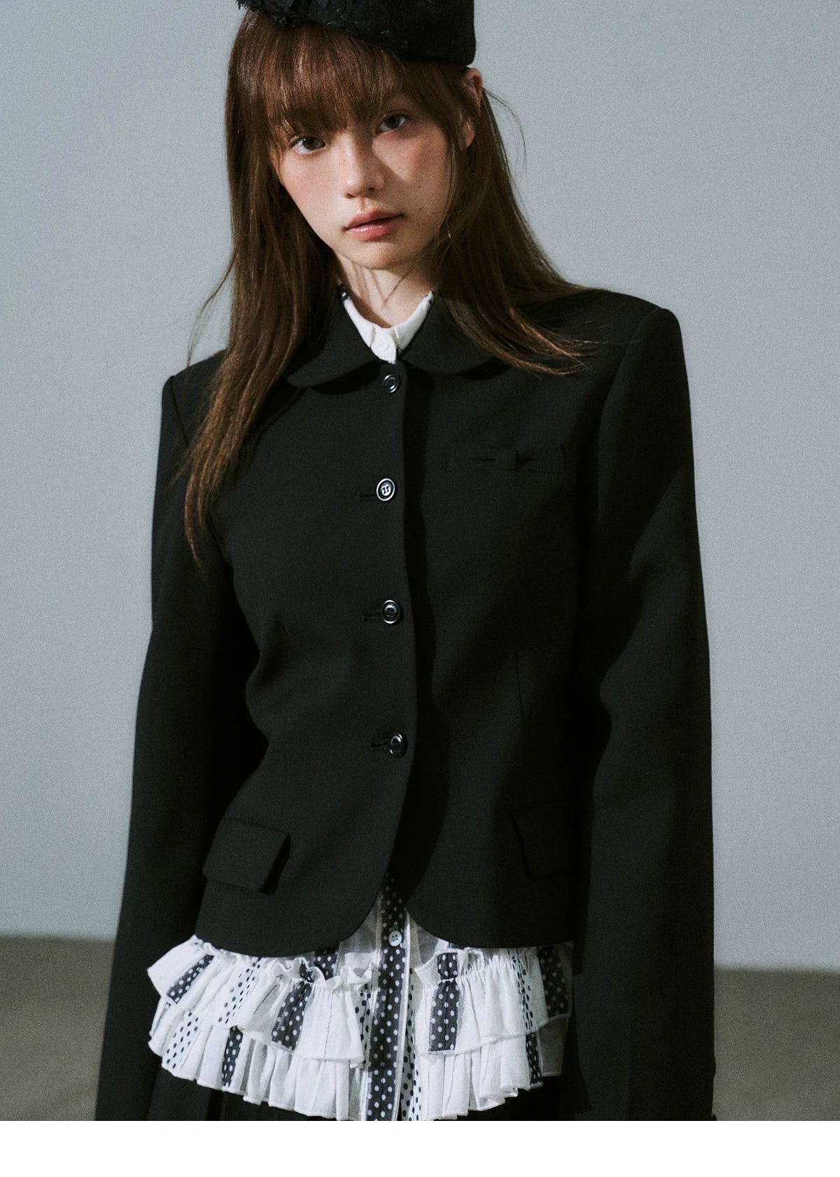 LOST FOREST Vintage Skinny Versatile Pleated Skirt Set
