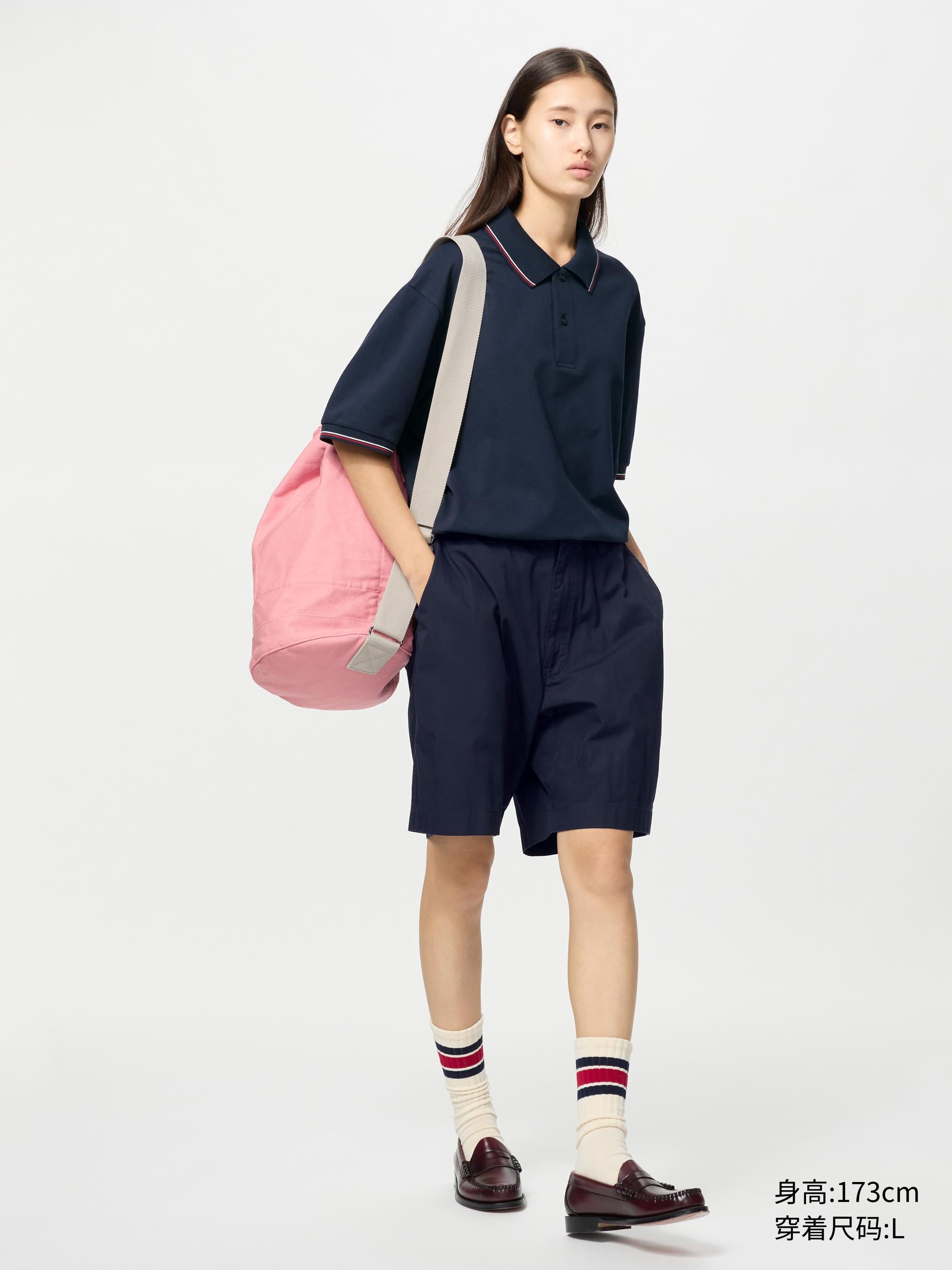 Uniqlo x JW men's and women's fast-drying POLO shirt short-sleeved striped trim T-shirt 25 new 476227