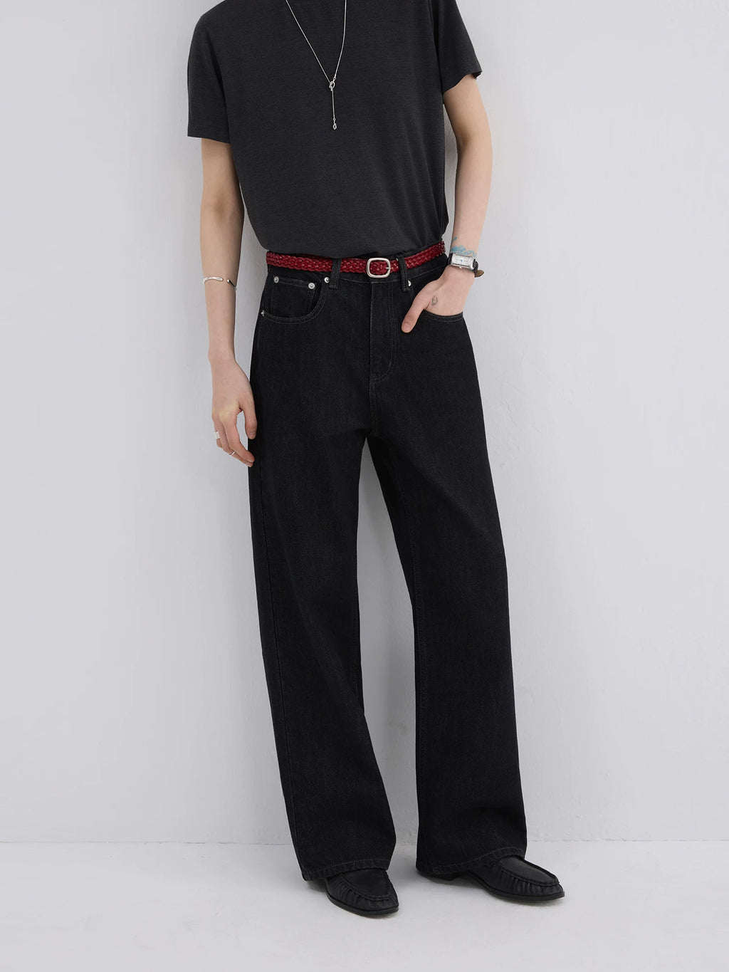 Sameuoo Vintage High Waist Straight Jeans