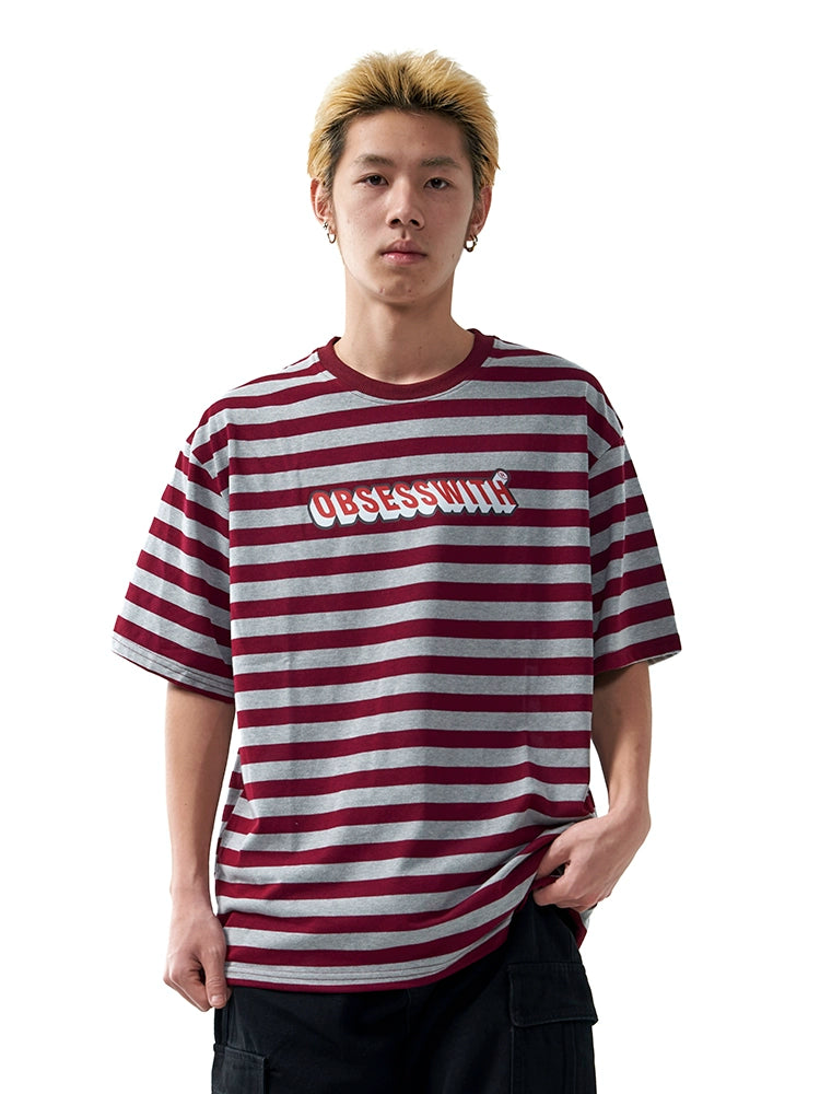 OBSESSWITH Striped Short Sleeve Tee