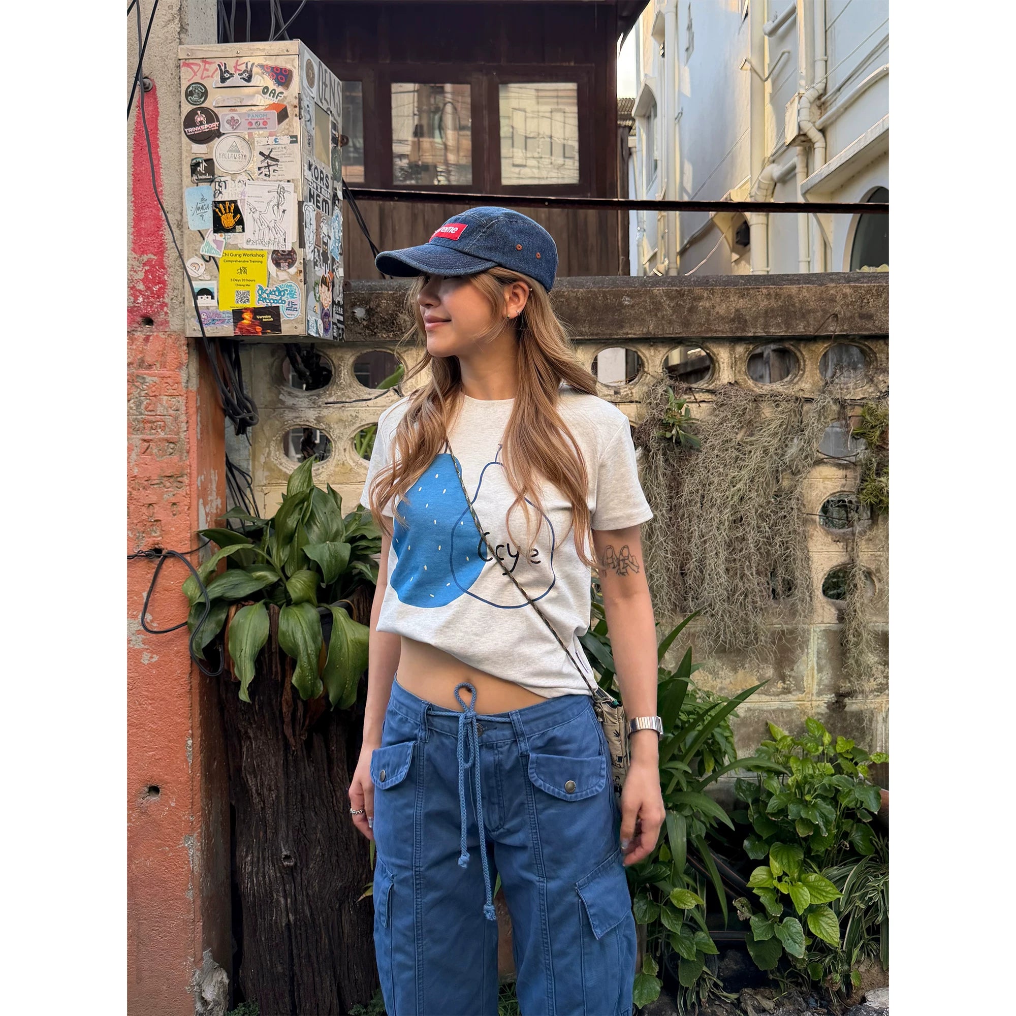 CCYE Pear Print Shoulder Versatile Tee