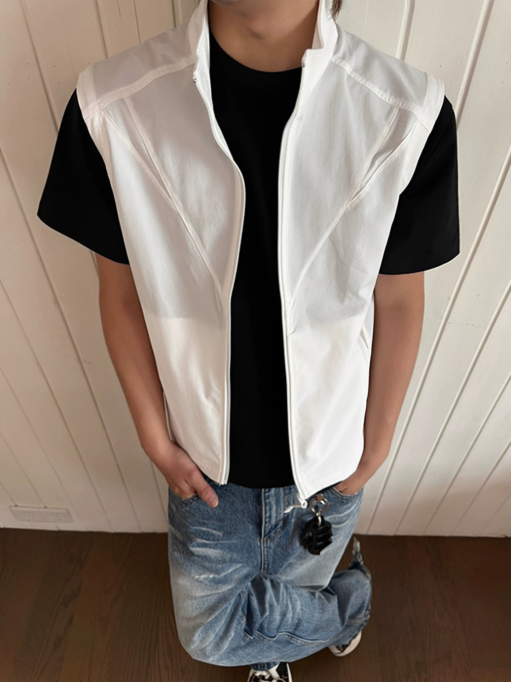 EME Quick-drying Breathable Light Stand-up Collar Zipper Vest