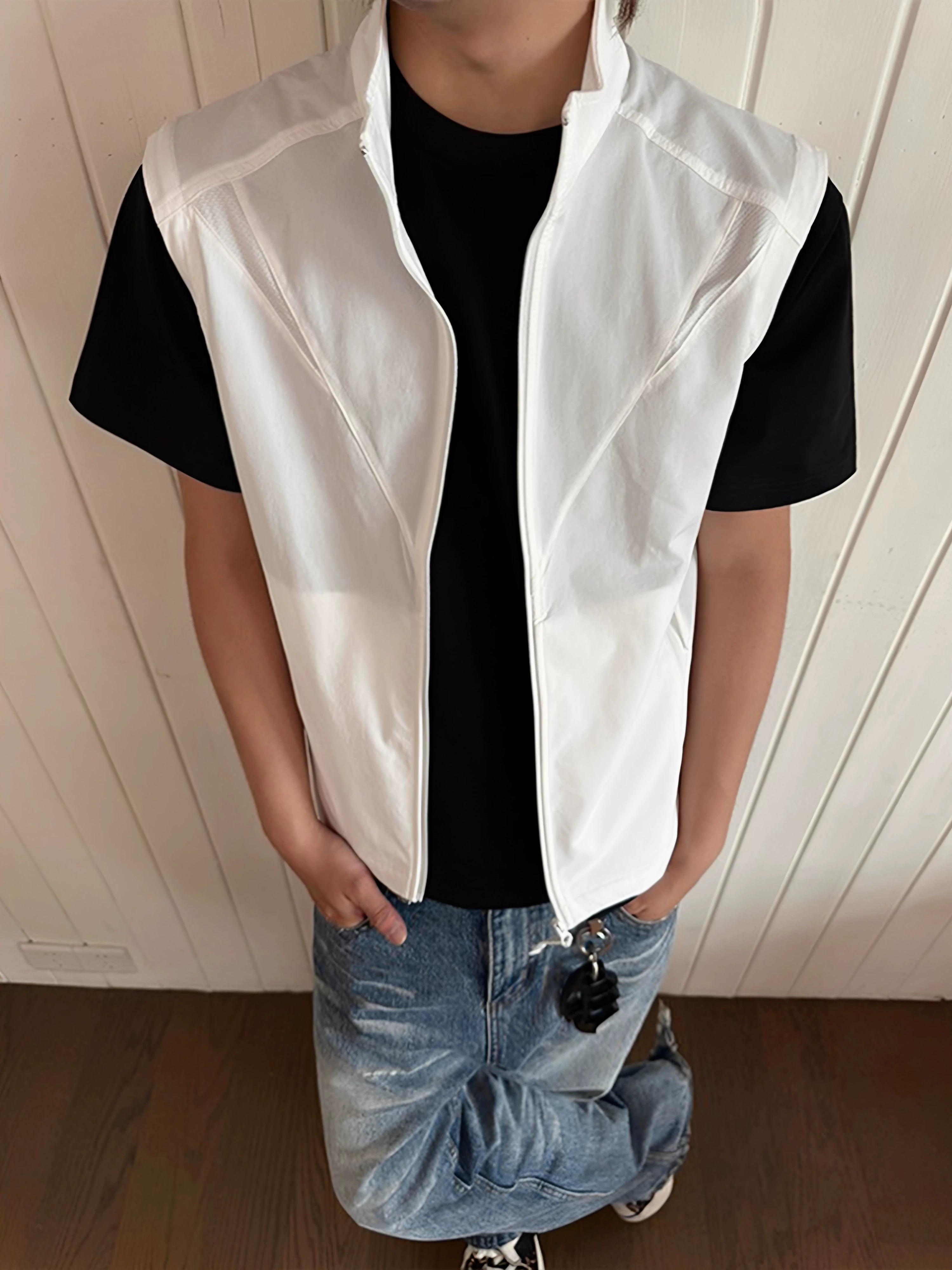EME Quick-drying Breathable Light Stand-up Collar Zipper Vest