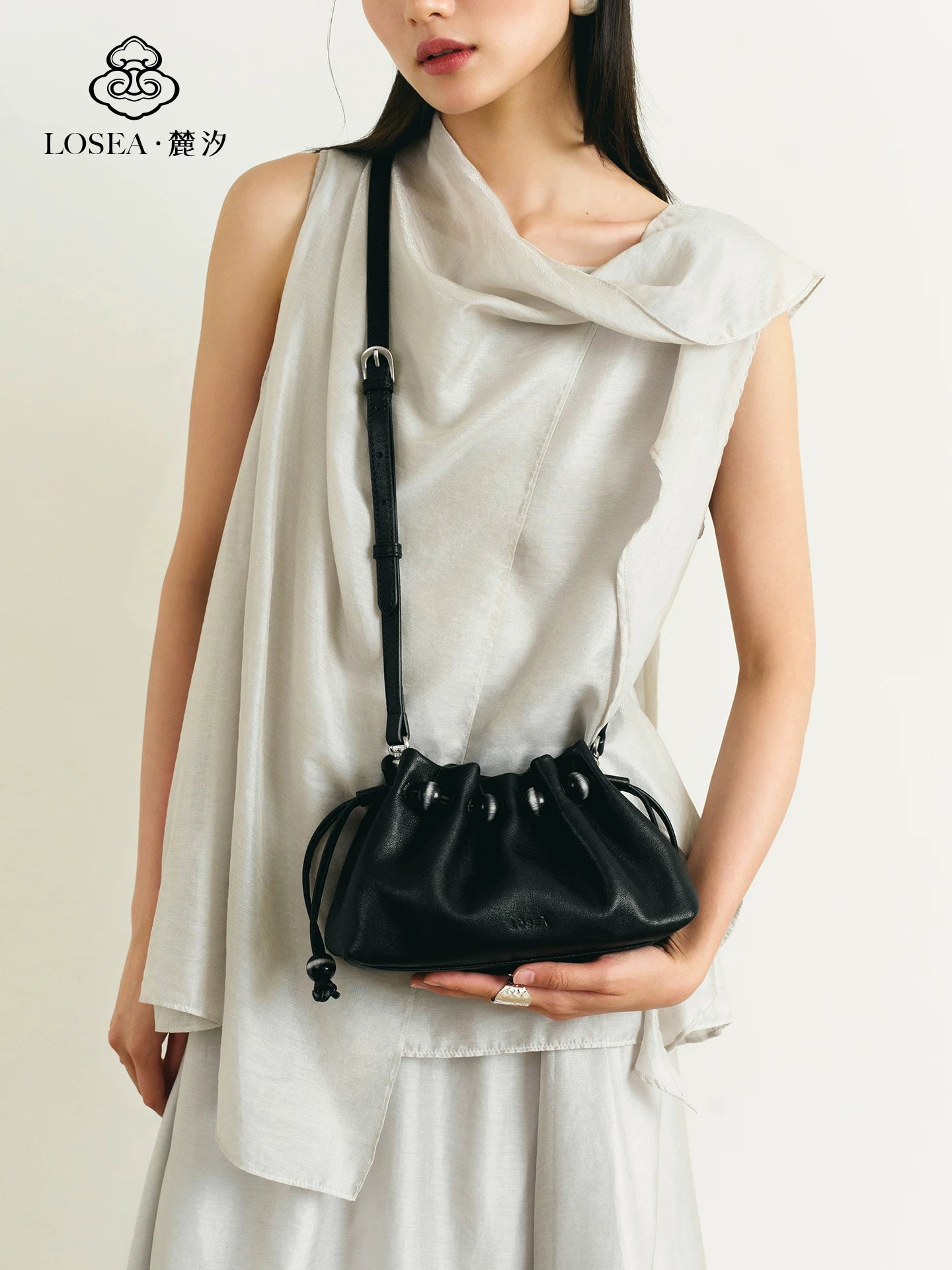 LOSEA Cowhide Strap Shoulder Messenger Bag