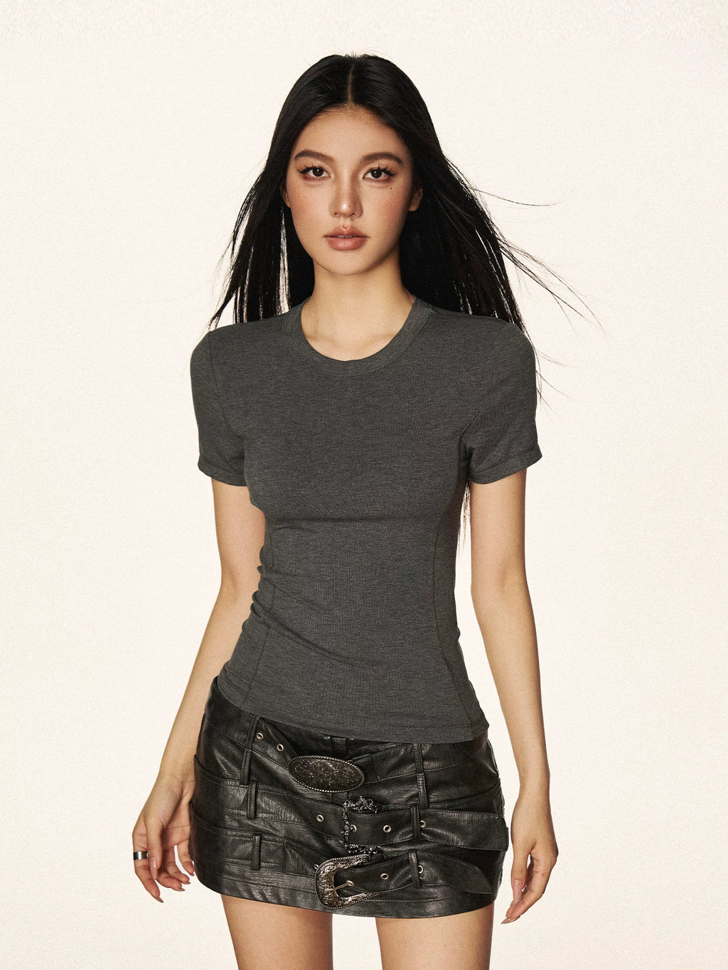 Cherry Melody | Vintage Slim-Fit Tencel Crew Neck Tee