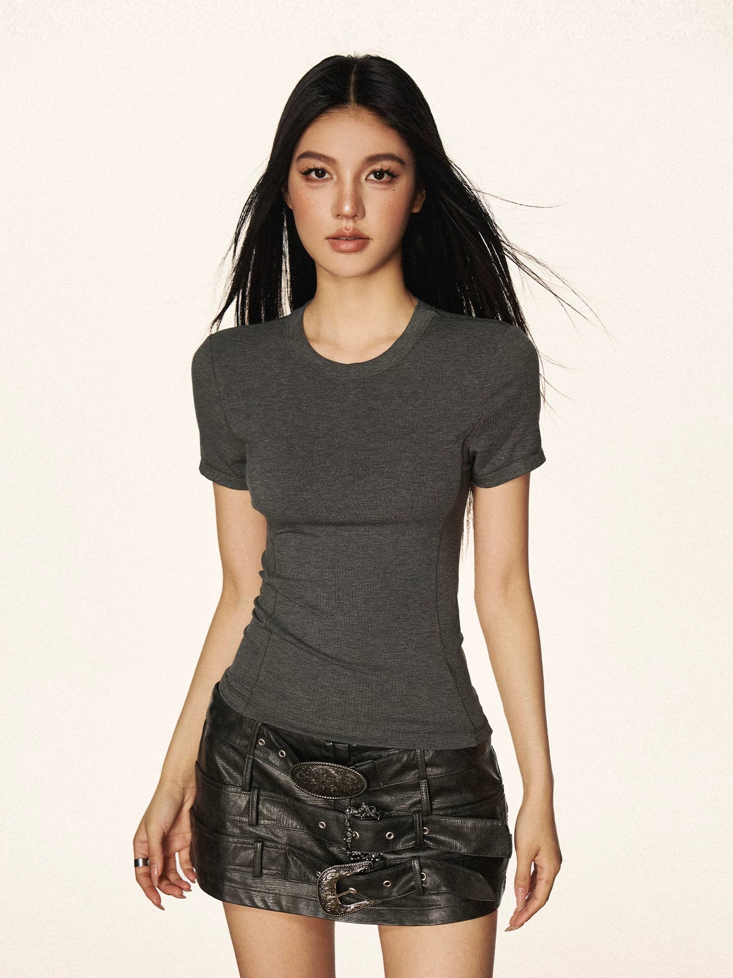 Cherry Melody | Vintage Slim-Fit Tencel Crew Neck Tee