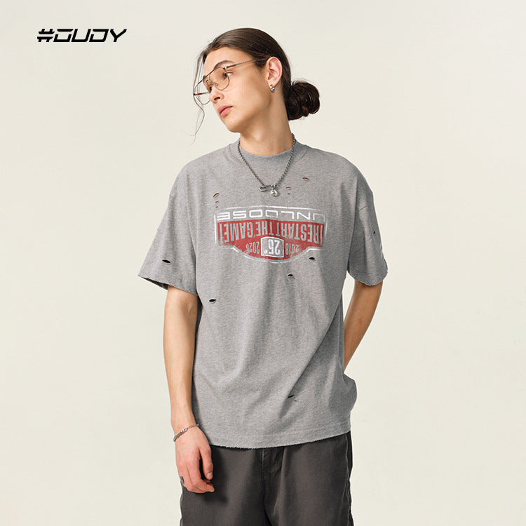 #OVDY 2025 230g Heavy Cotton Distress Short Sleeve Tee