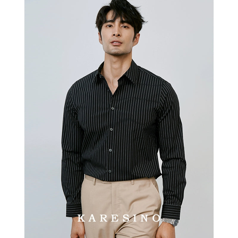 KARESINO Anti-wrinkle Slim-fit Striped Shirt
