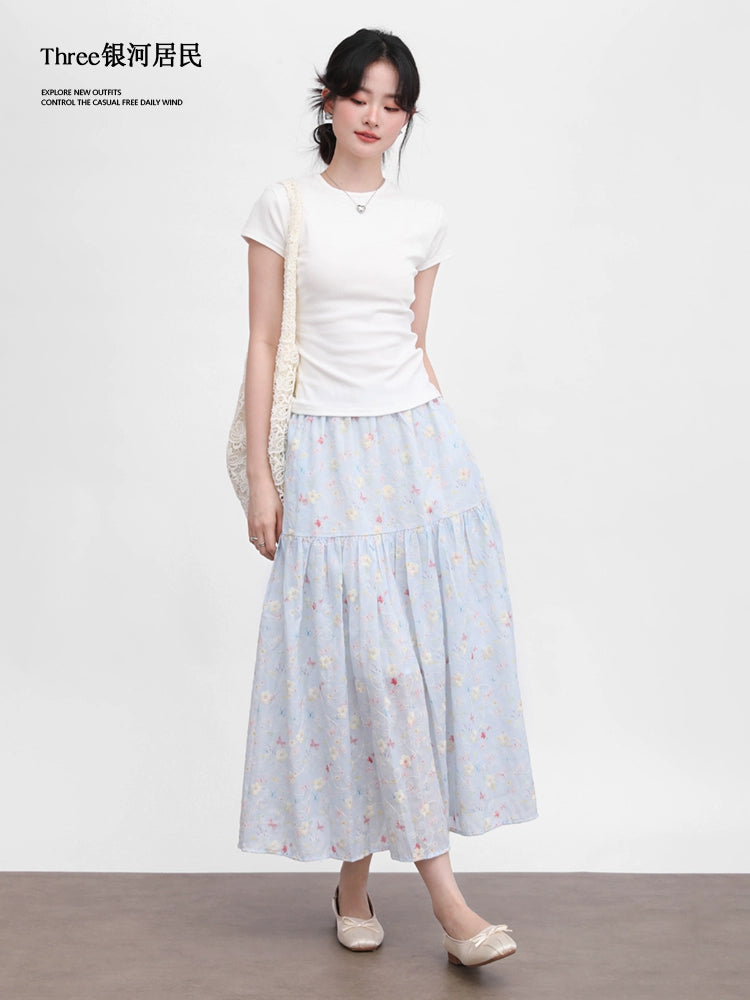 Three High Waist Thin Floral Skirts