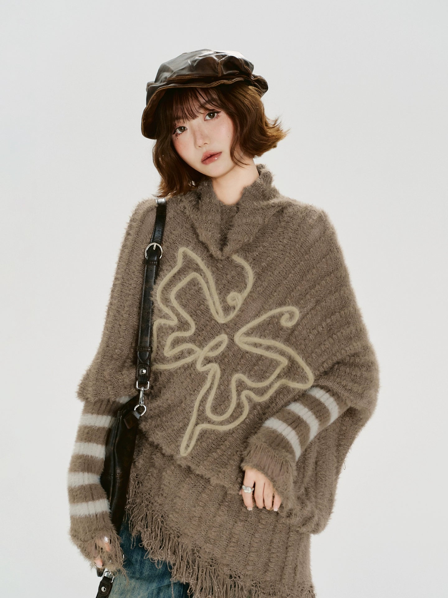 Girlyhalo Vintage Striped Fringed Long Sleeve Sweater