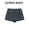 Cantonstory Retro Temperament High Waist Suit Short Skirt Pants