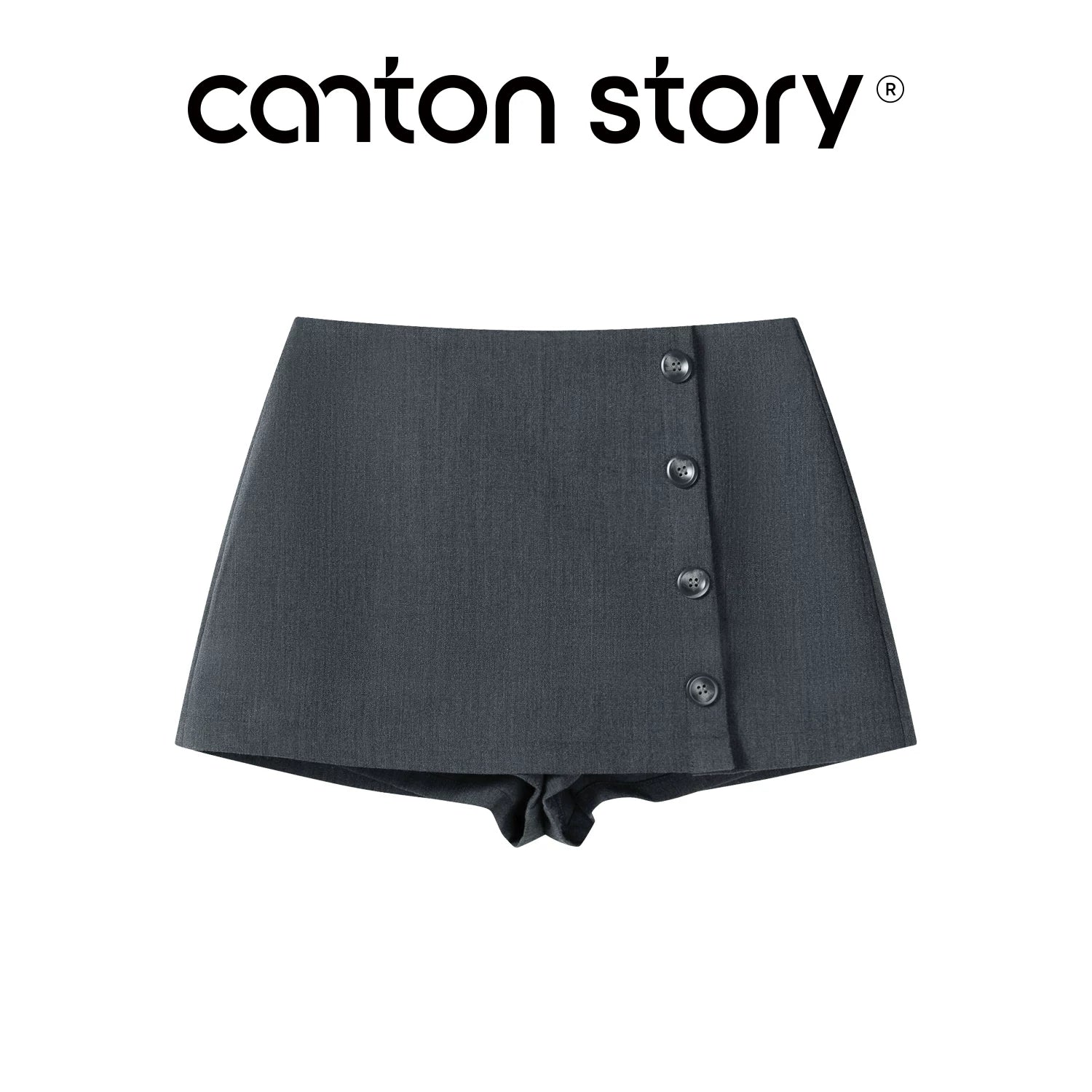 Cantonstory Retro Temperament High Waist Suit Short Skirt Pants
