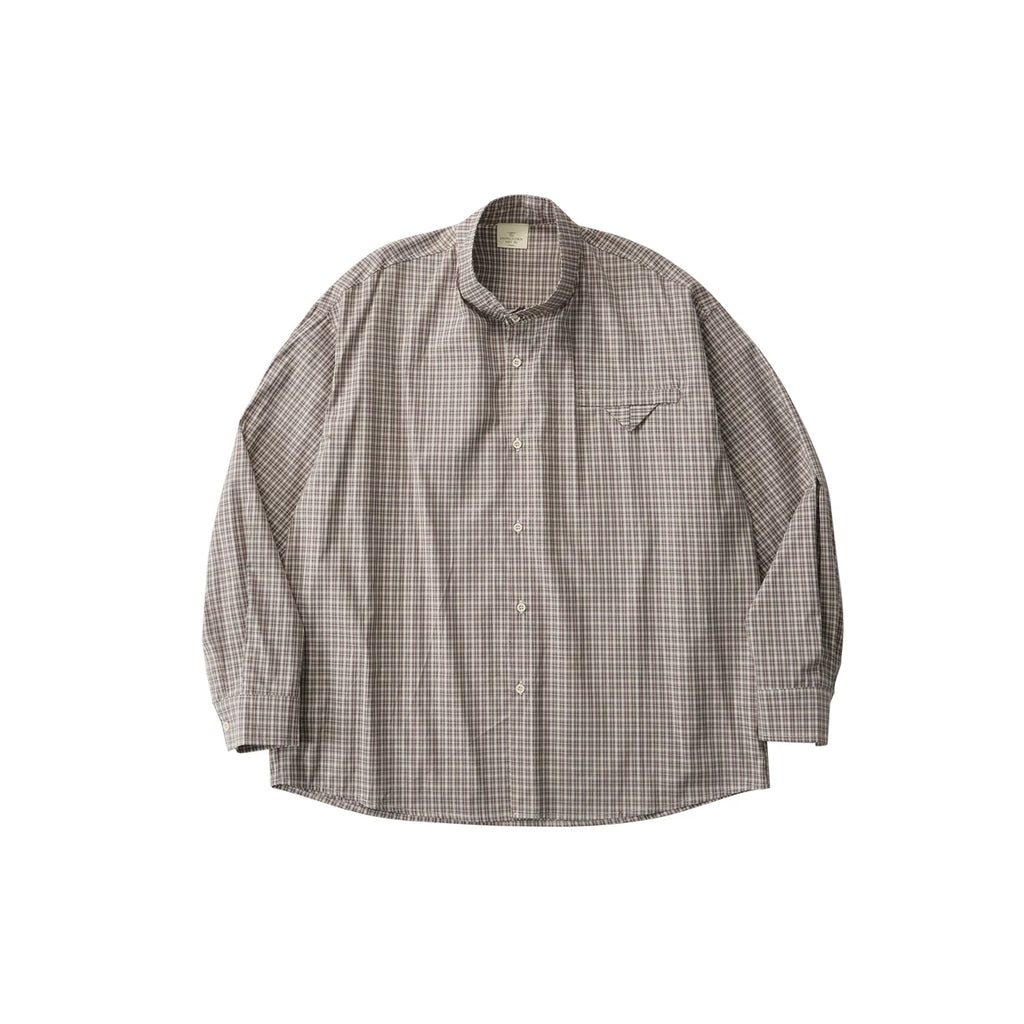 LIVINGTOWN Loose Plaid Long-sleeved Shirt