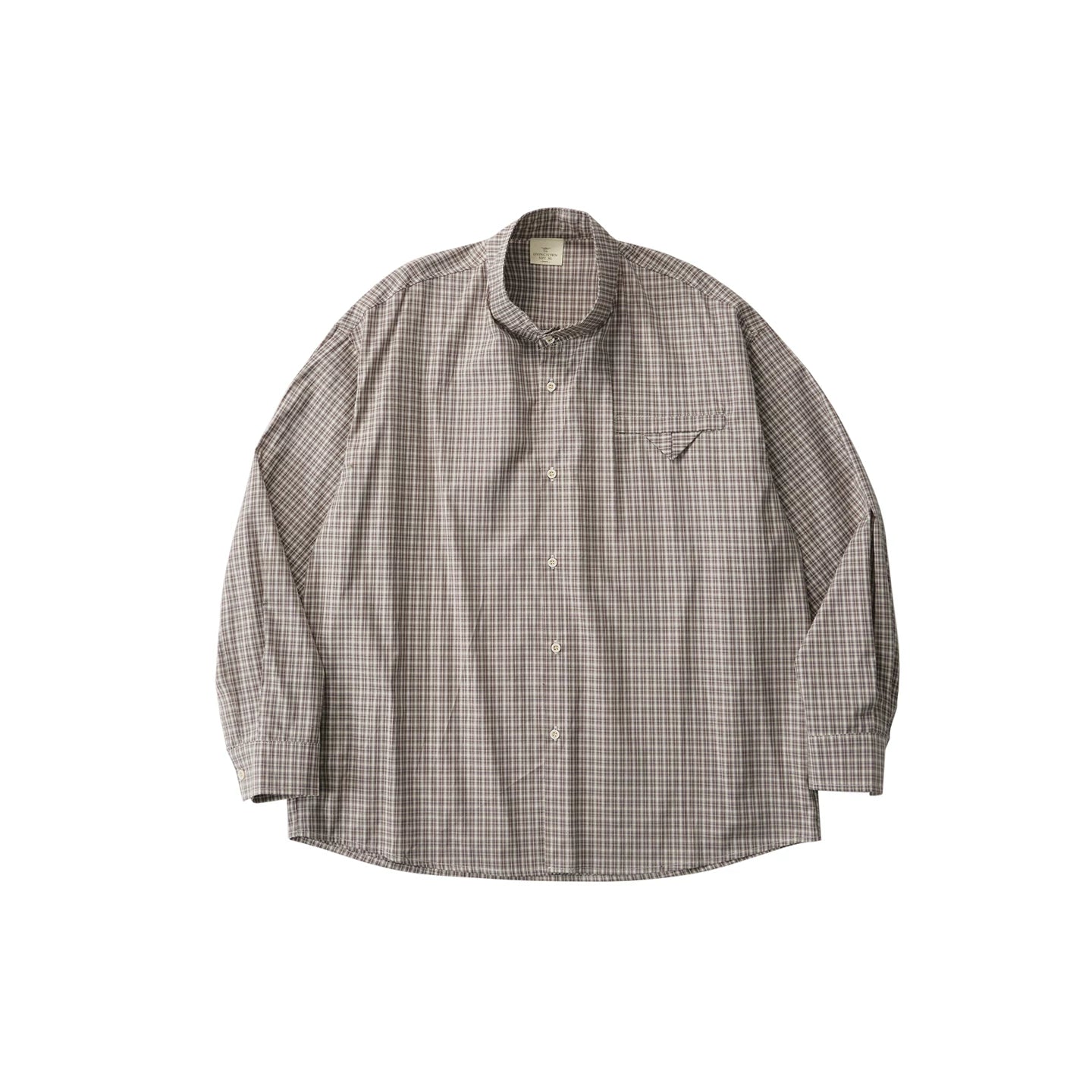 LIVINGTOWN Loose Plaid Long-sleeved Shirt