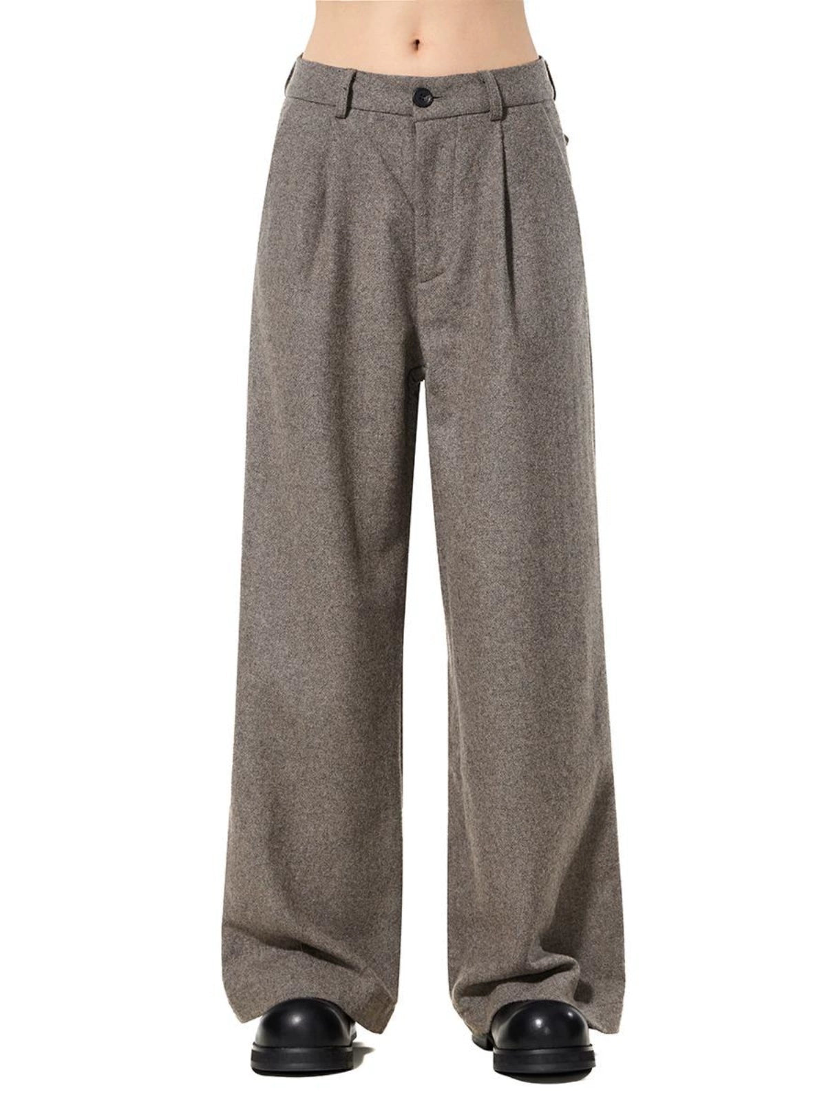 BTSG X Peoede 50% wool straight wide-leg Pants