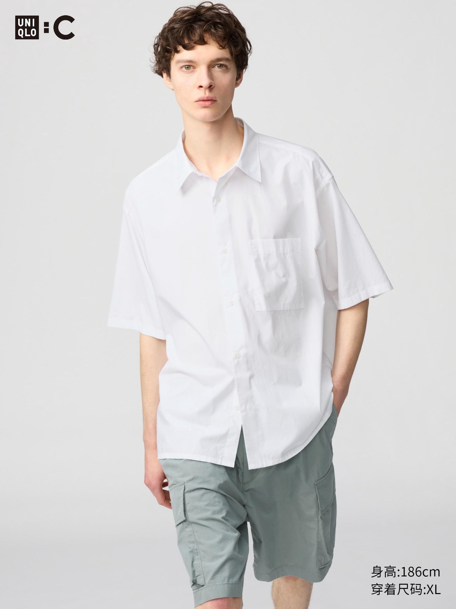 Uniqlo C series cooperative/men's and women's loose shirts/short-sleeved shirts casual and versatile 476246