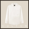 CULTUM Casual Slack Half Open Collar Long Sleeve Shirt