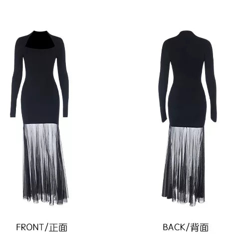 Instunning Mesh Stitching Dress