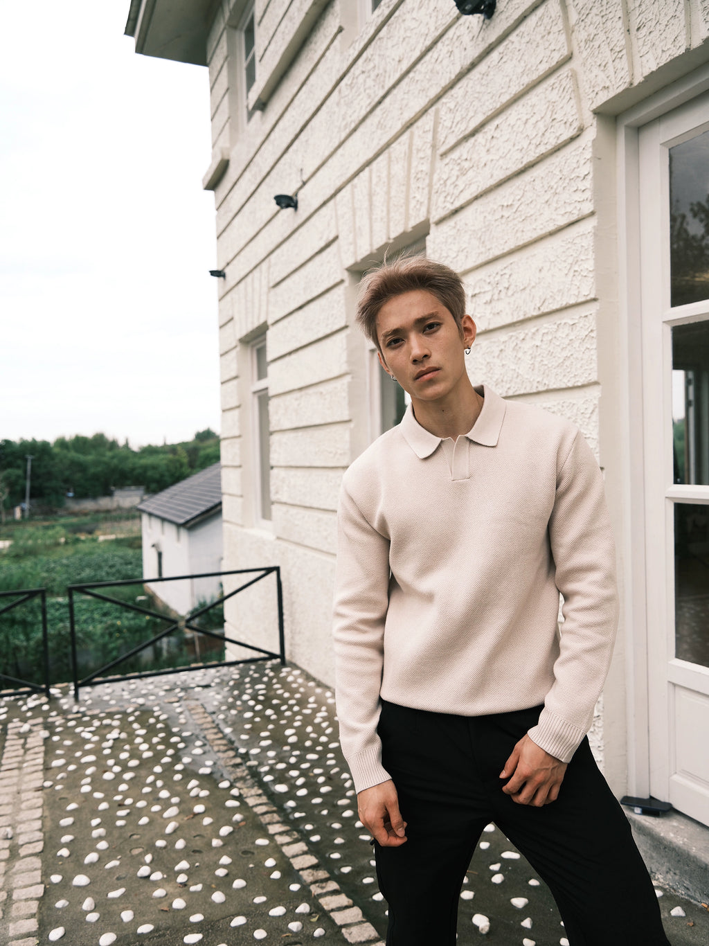 GTAL Retro Casual Long-sleeved Lapel Knitted Sweater