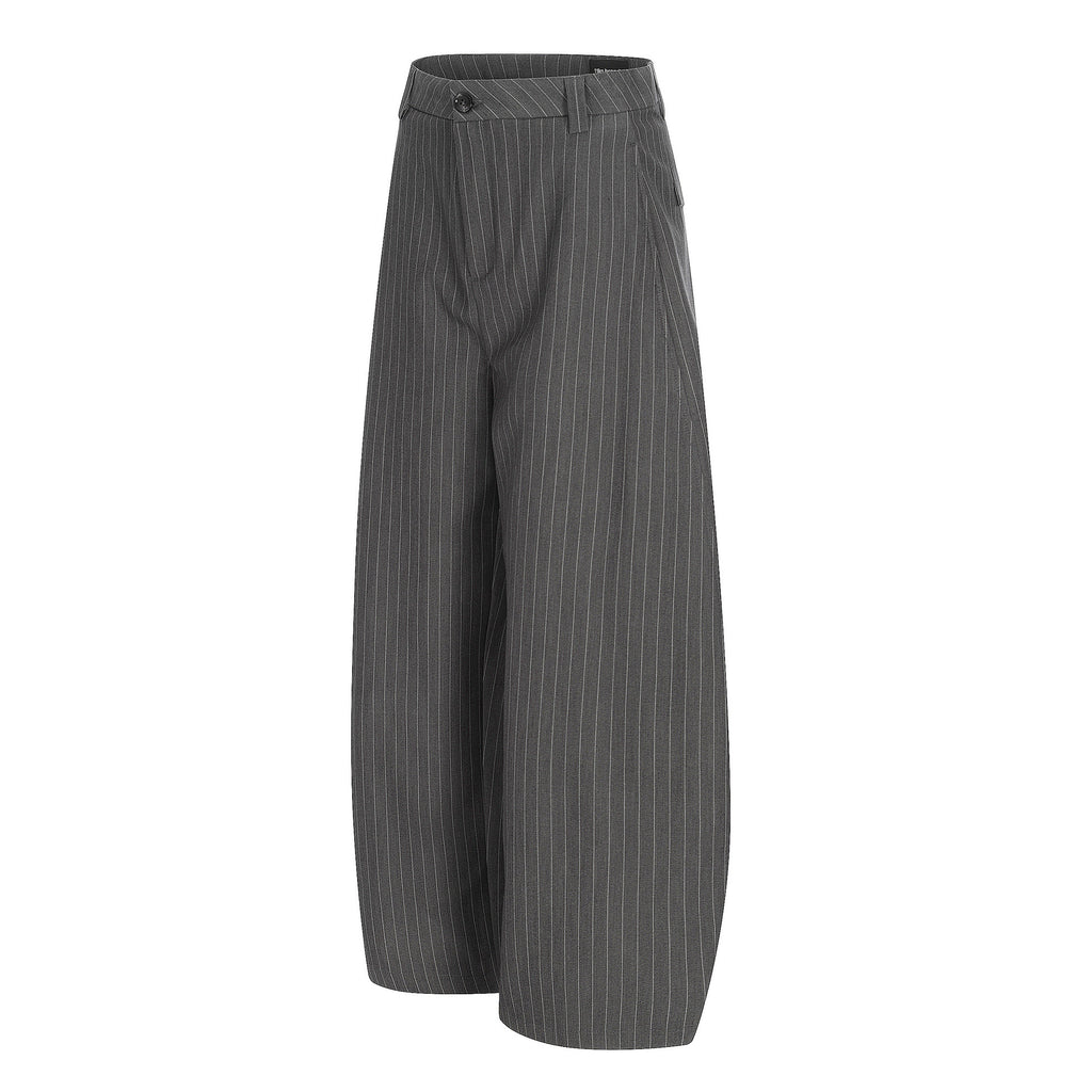 11KN Vertical Striped Thin Pleated Casual Pants