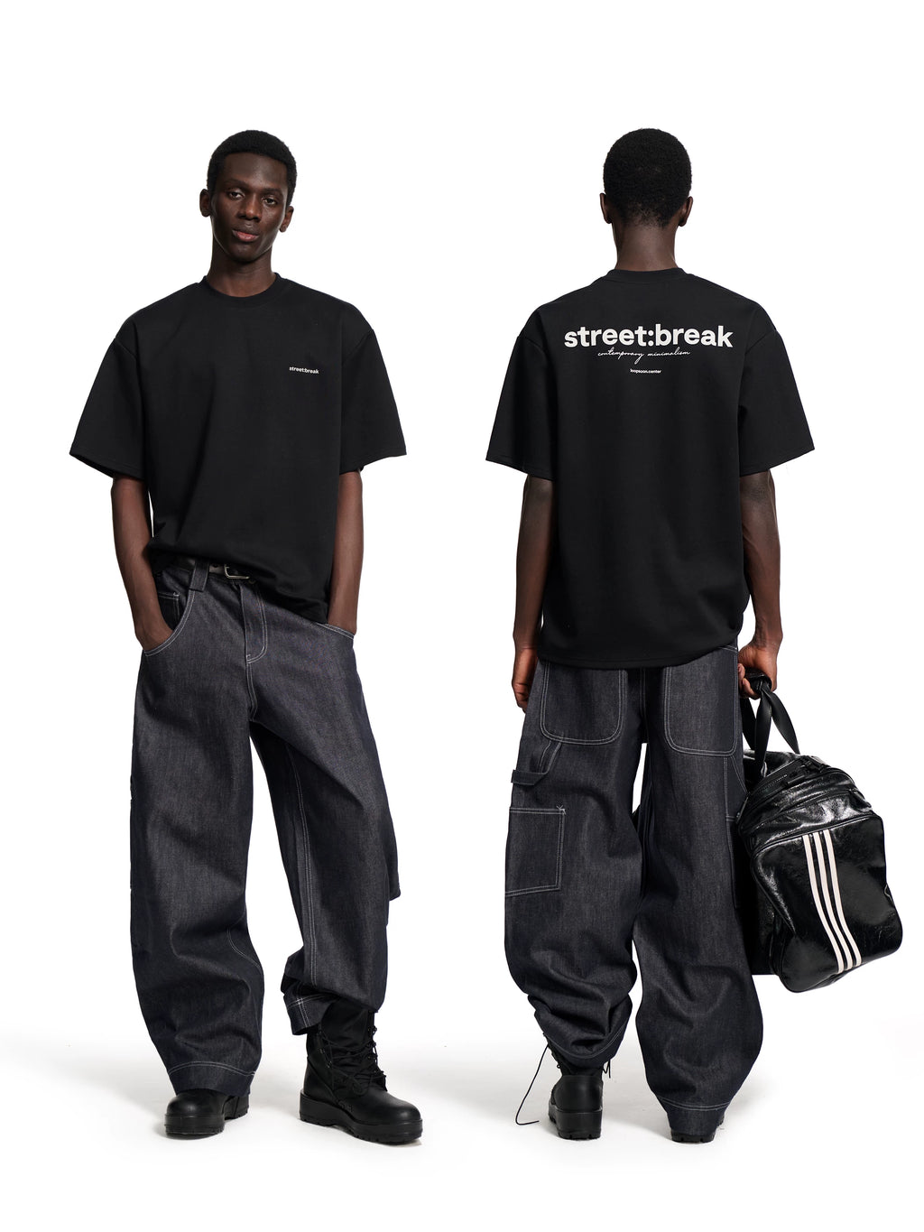 Loopsoon Simple English Round Neck Loose Tee