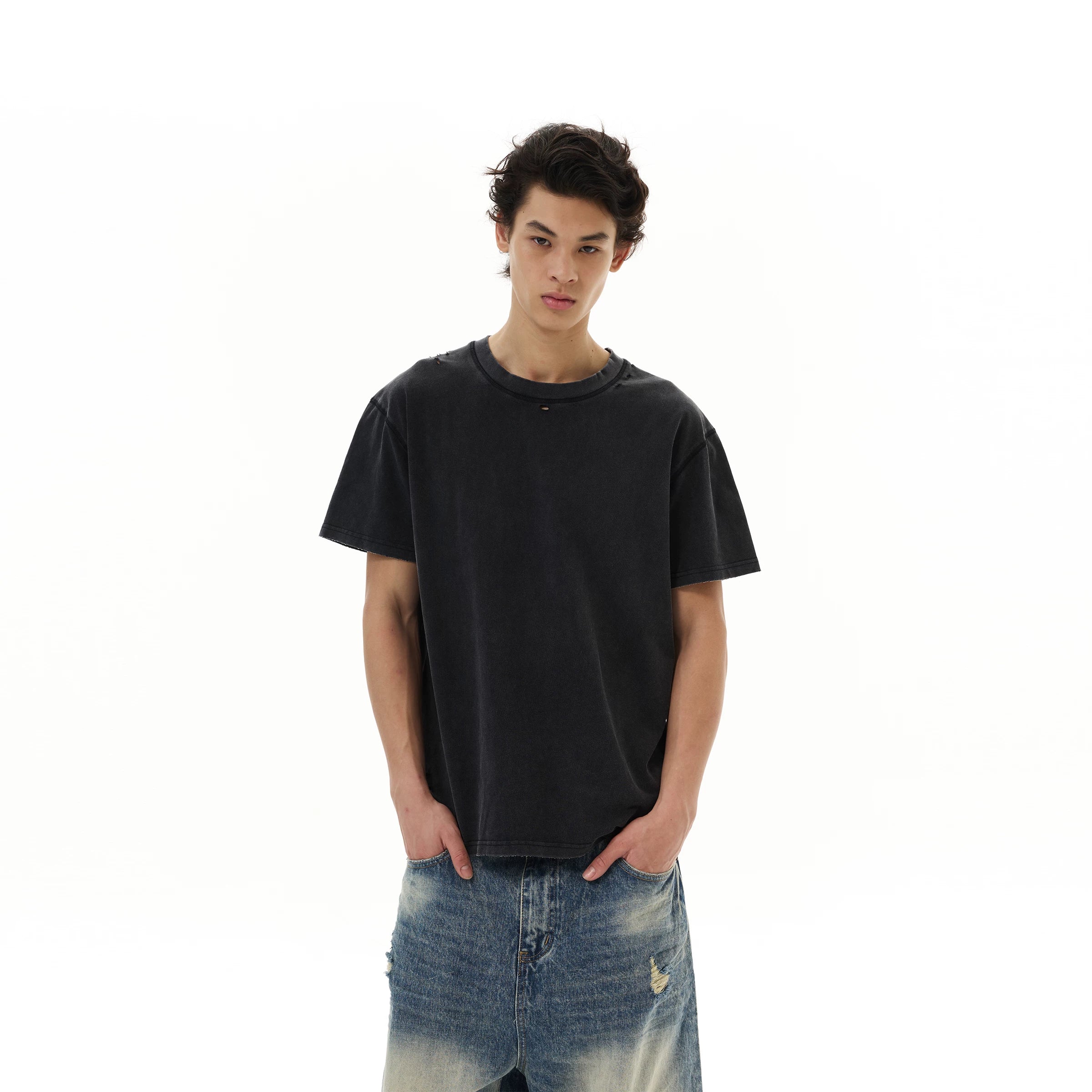 WLNEXT Vintage Ripped Casual Tee