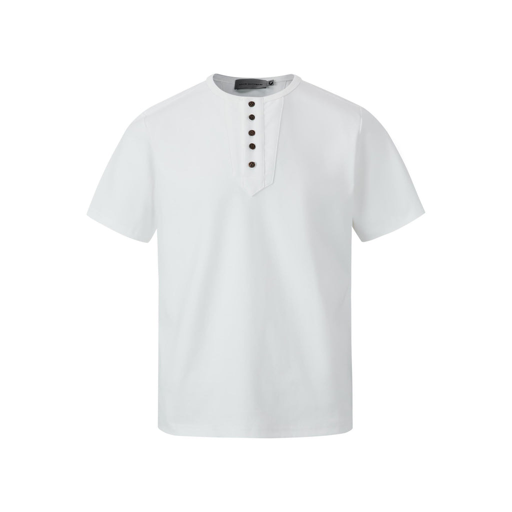 MADEEXTREME Five Buckle Henry Collar Retro Tee