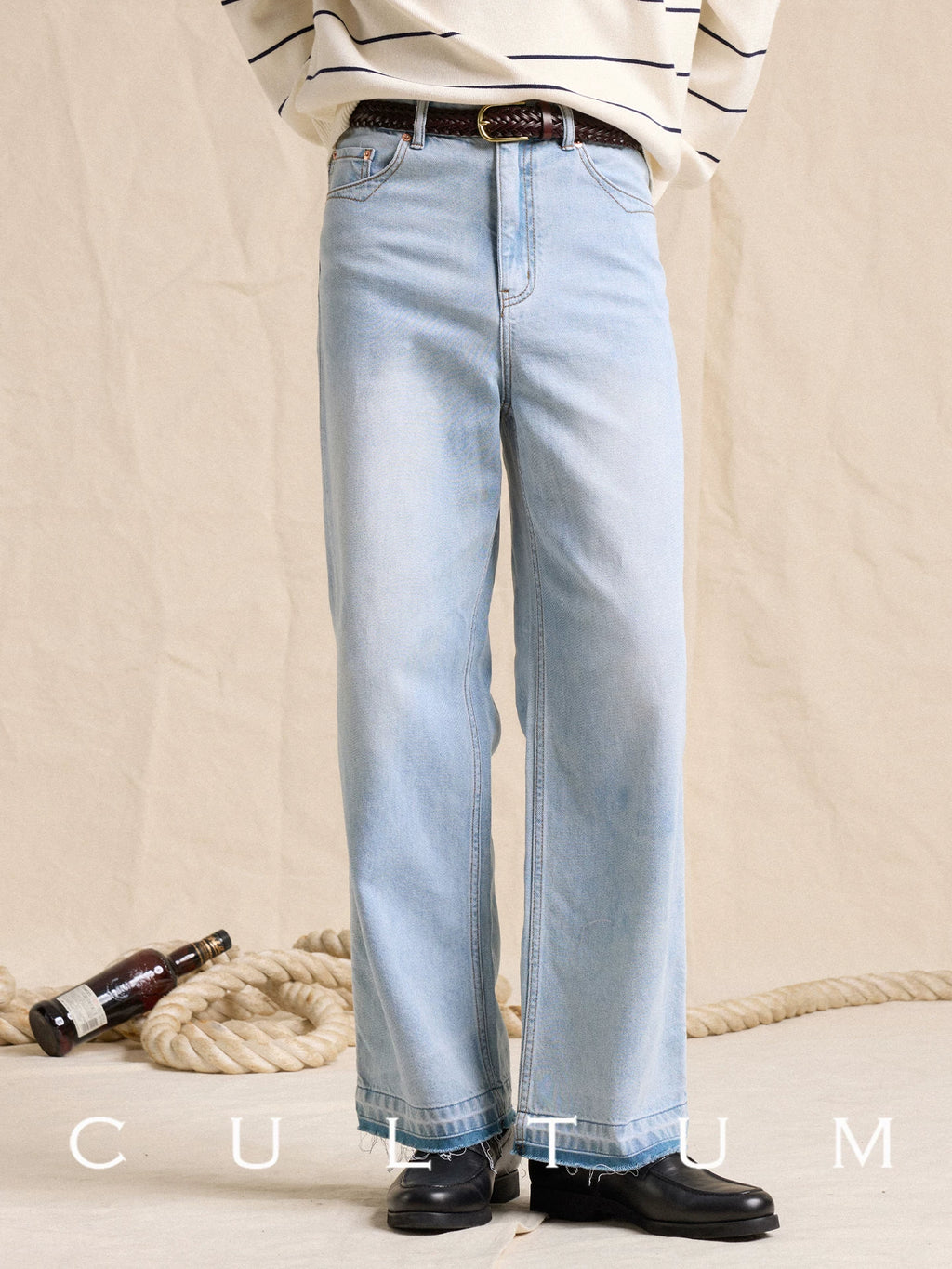 CULTUM High Waist Loose Straight Wide Leg Jeans
