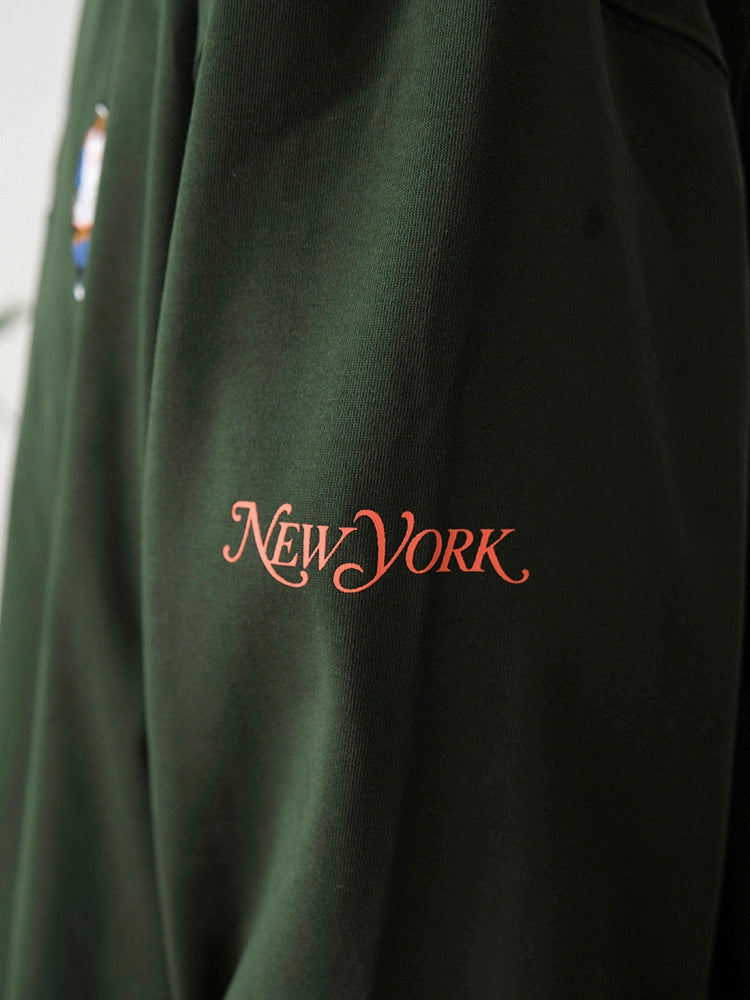 Battles Embroidery Vintage Loose Casual Long Sleeve