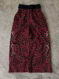 FTS Vintage Double Waist Leopard Print Ripped Loose Straight Sweatpants