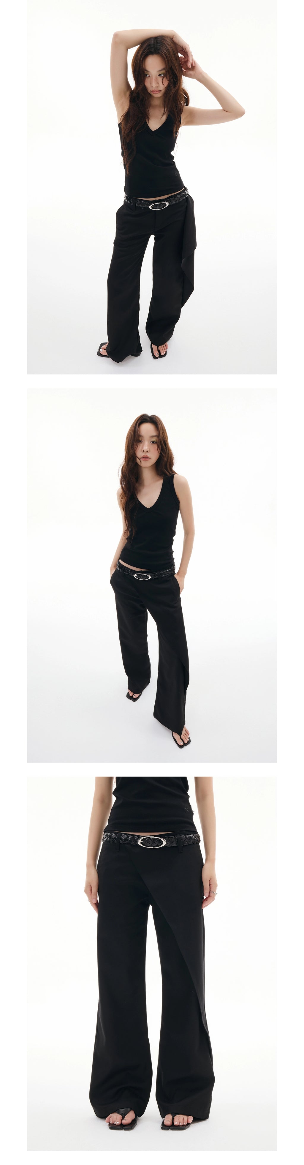 FUNKYFUN Medium and Low Waist Micro-flared Trousers