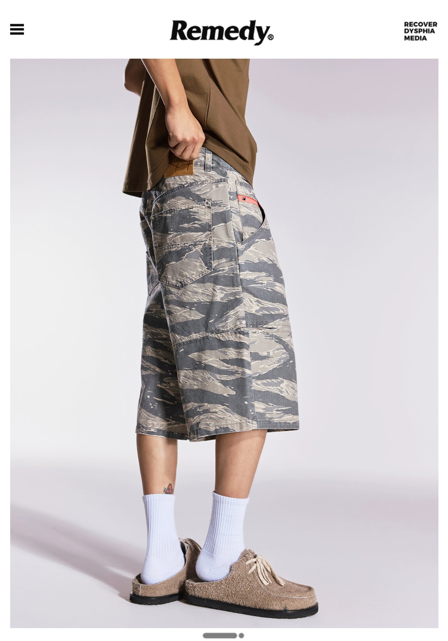 Remedy Camouflage Wide Leg Casual Tooling Shorts