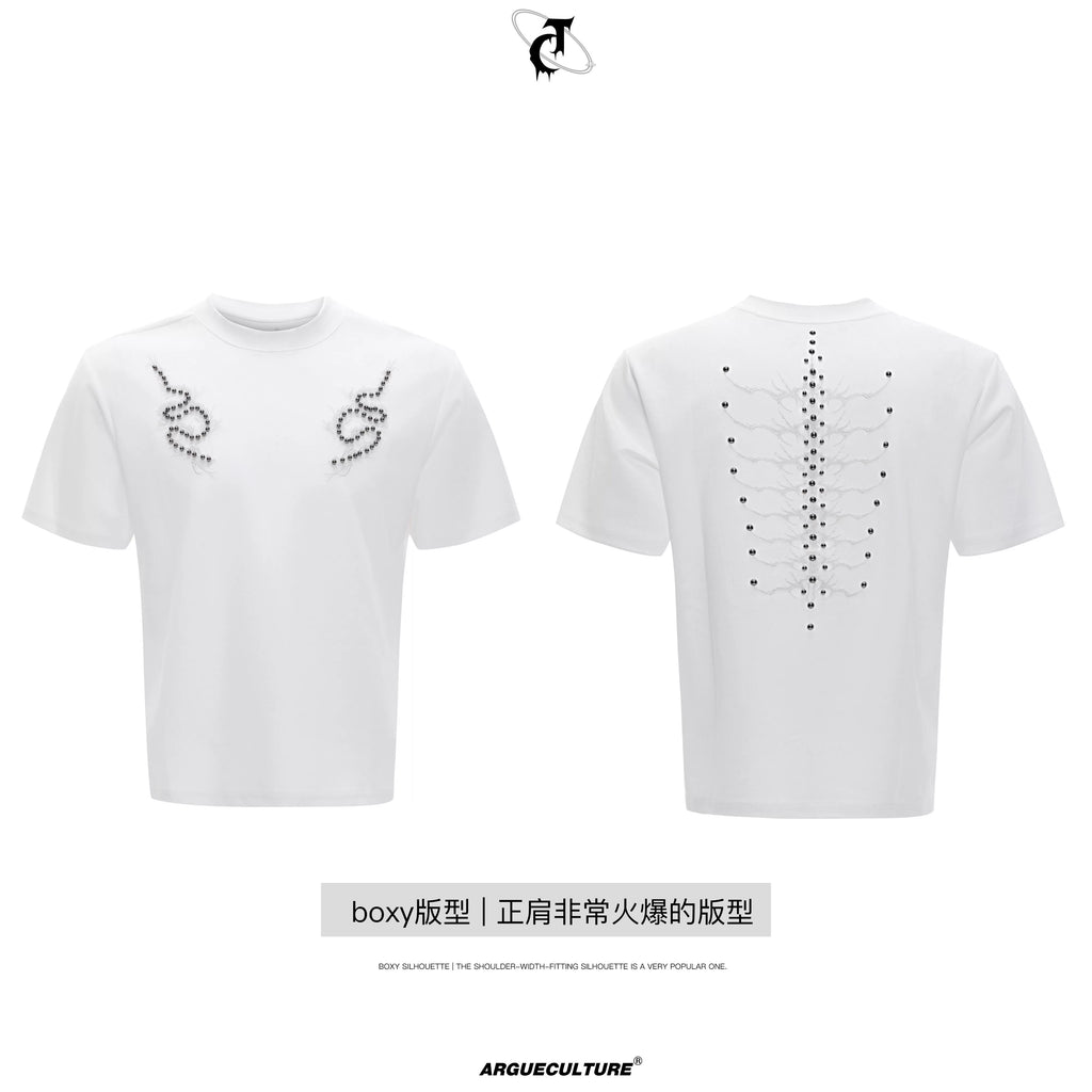 ArguECulturE Vintage Embroidery Slim Shoulder Tee