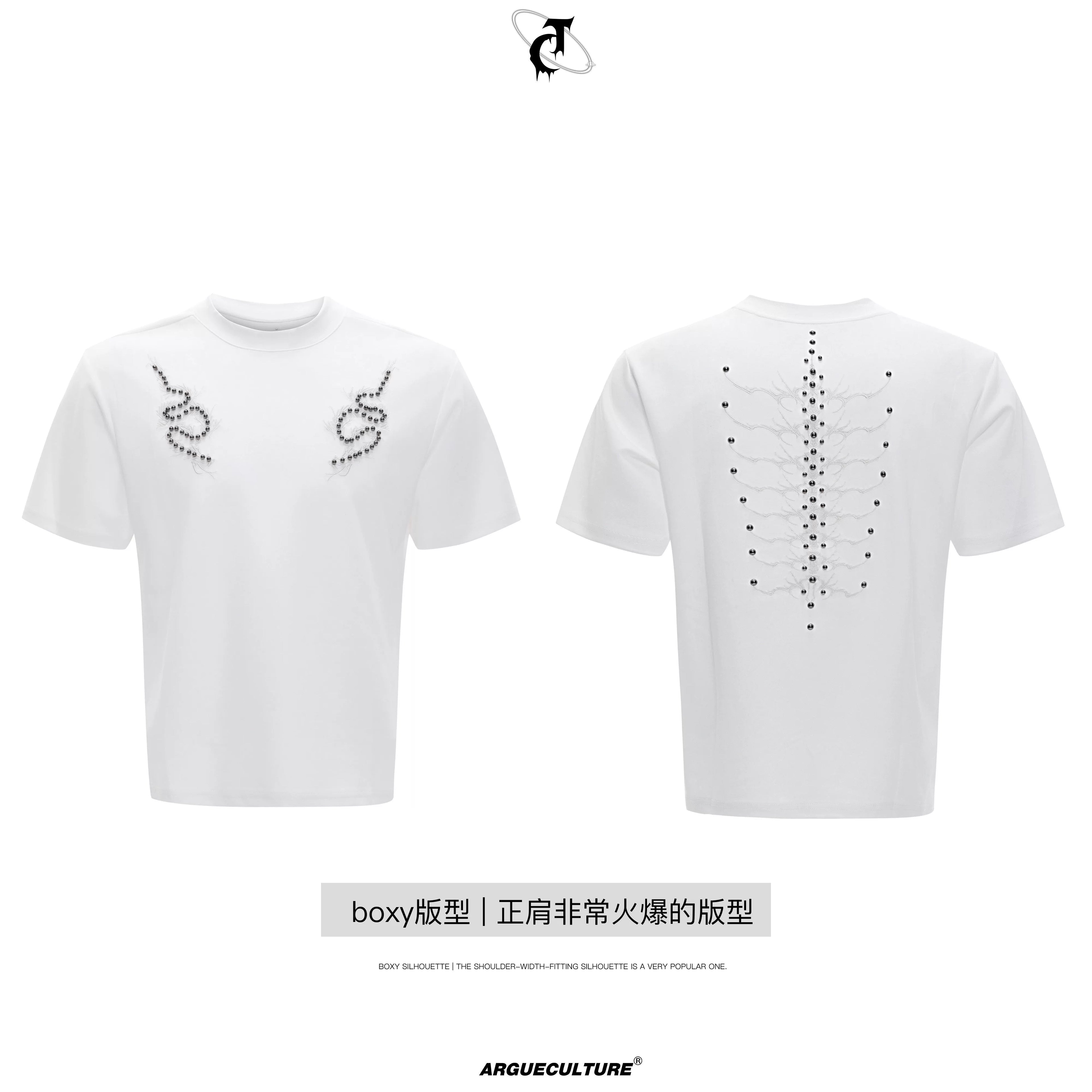ArguECulturE Vintage Embroidery Slim Shoulder Tee