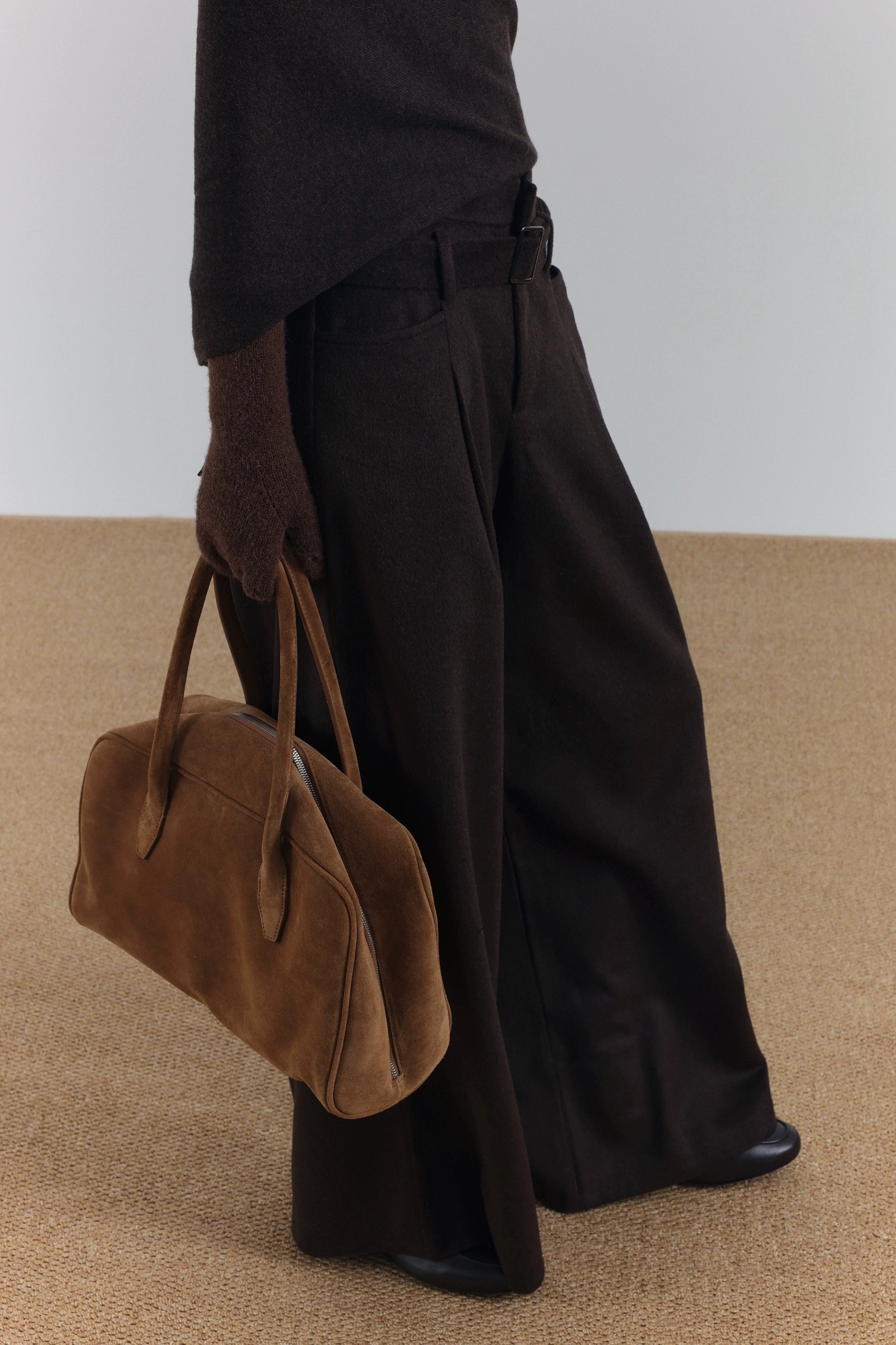 COLN Casual High-waisted Wide-leg Pants