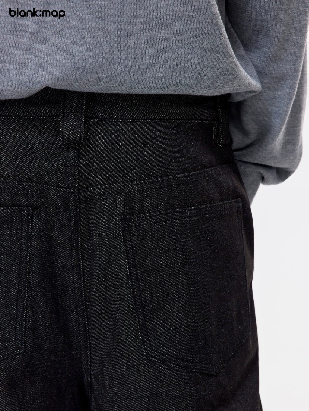 Blank Map Vintage Pleated Denim Trousers