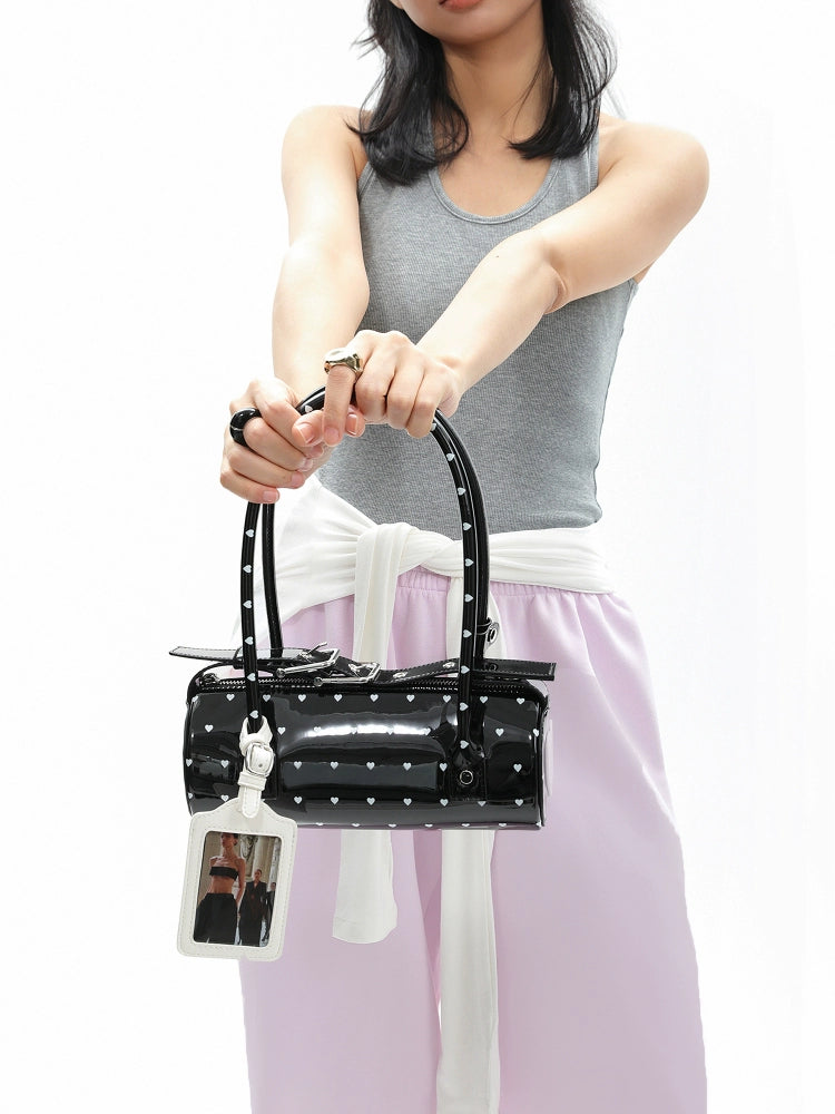 JANDRESS Love Polka Dot Cylinder Portable Armpit Bag