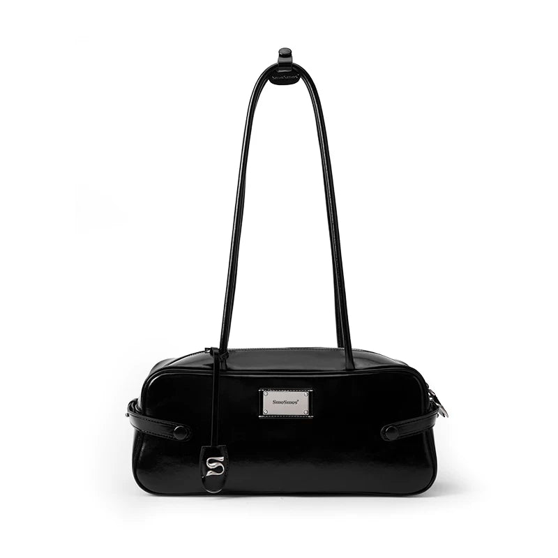 SmoSmos Vintage Leather Long Handle Underarm Bag