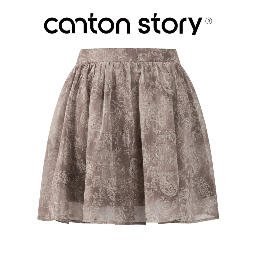 Cantonstory Slanted Shoulder Beaded Slim Tee Skirt Set
