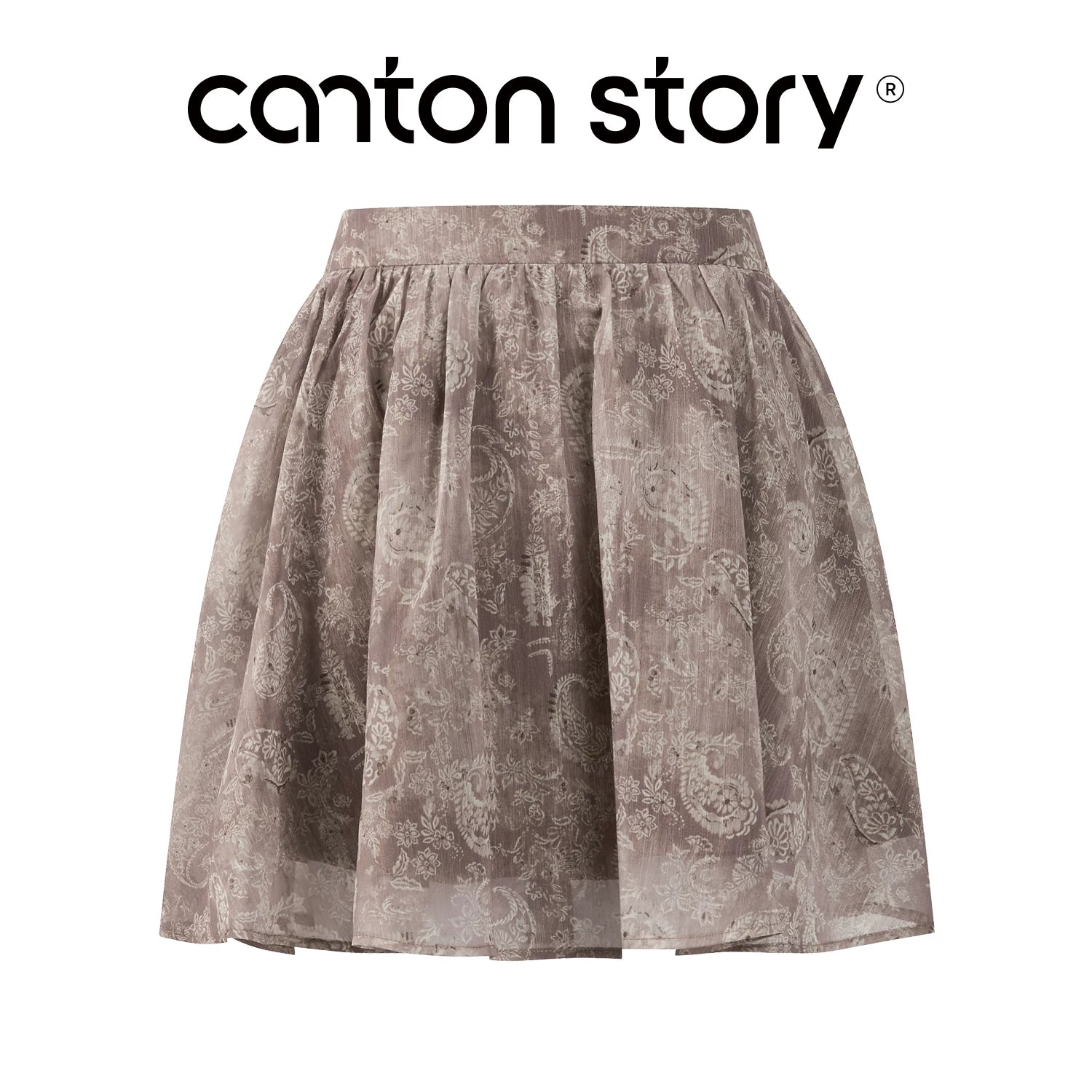 Cantonstory Slanted Shoulder Beaded Slim Tee Skirt Set
