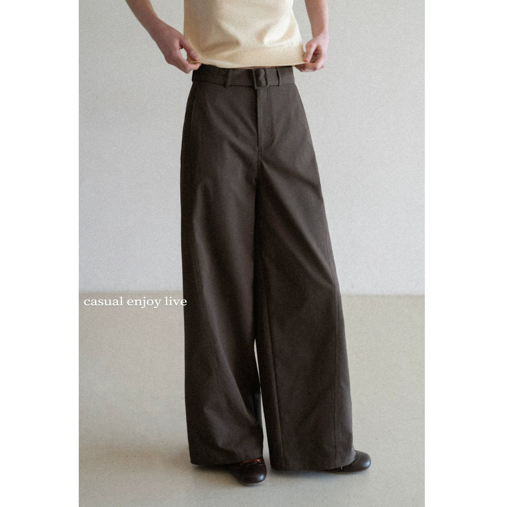 EGGKA High Waist Straight Versatile Casual Pants