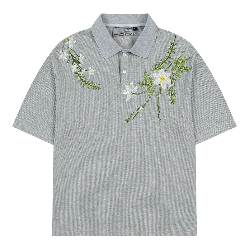 Harshandcruel 2025 neutral plant 10,000-needle embroidered Polo Shirt