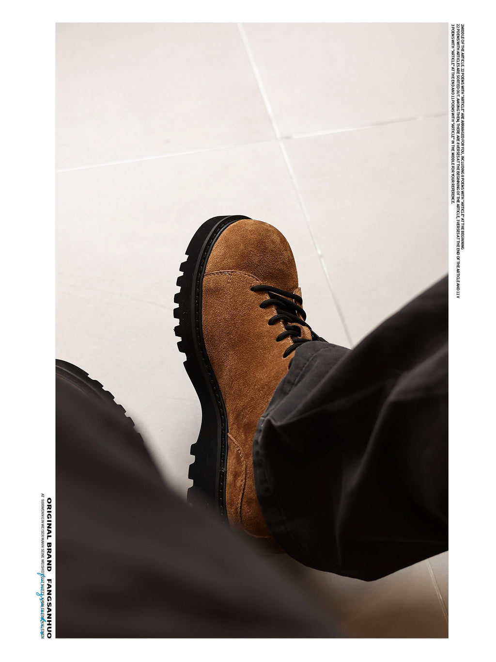 FANGSANHUO Anti-velvet Leather Thick-soled Heightening Low-top Shoes