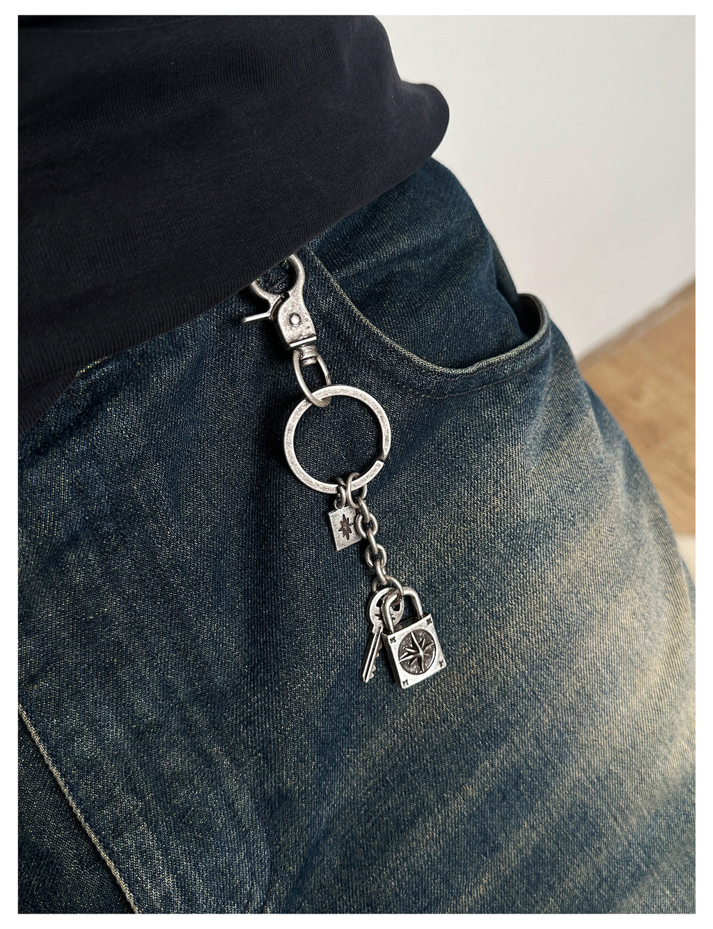 Remedy pendant lock key ring keychain